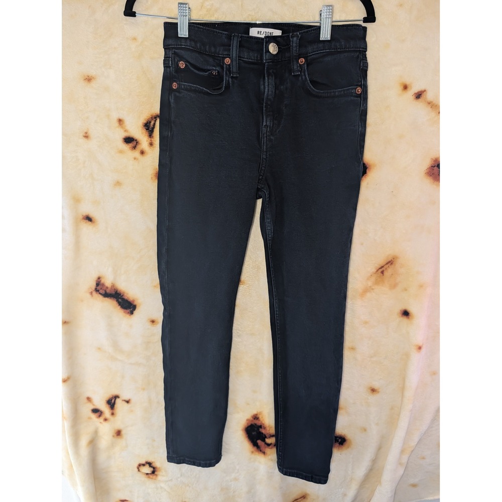 RE/DONE Skinny Jeans Womens 25 Black Jet Blue Black Stretch Denim Casual SEO